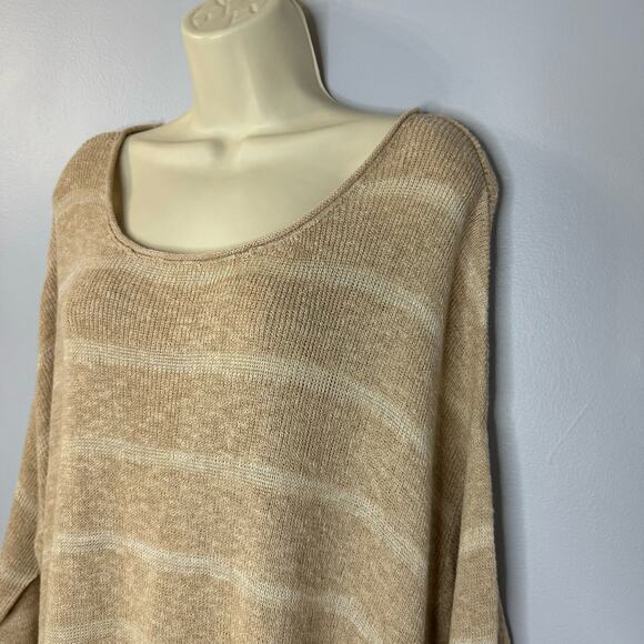 FREE PEOPLE Shipping News Stripe Tunic Sweater Beige Oversized Large New - Picture 5 of 12